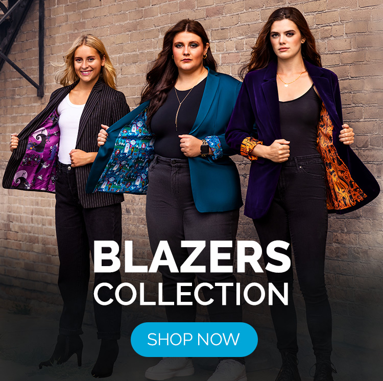 Three people wearing Fun.com Blazers